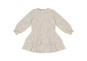Ruffled Dress (LS) Sandshell Glamour (Tweed Jacquard)
