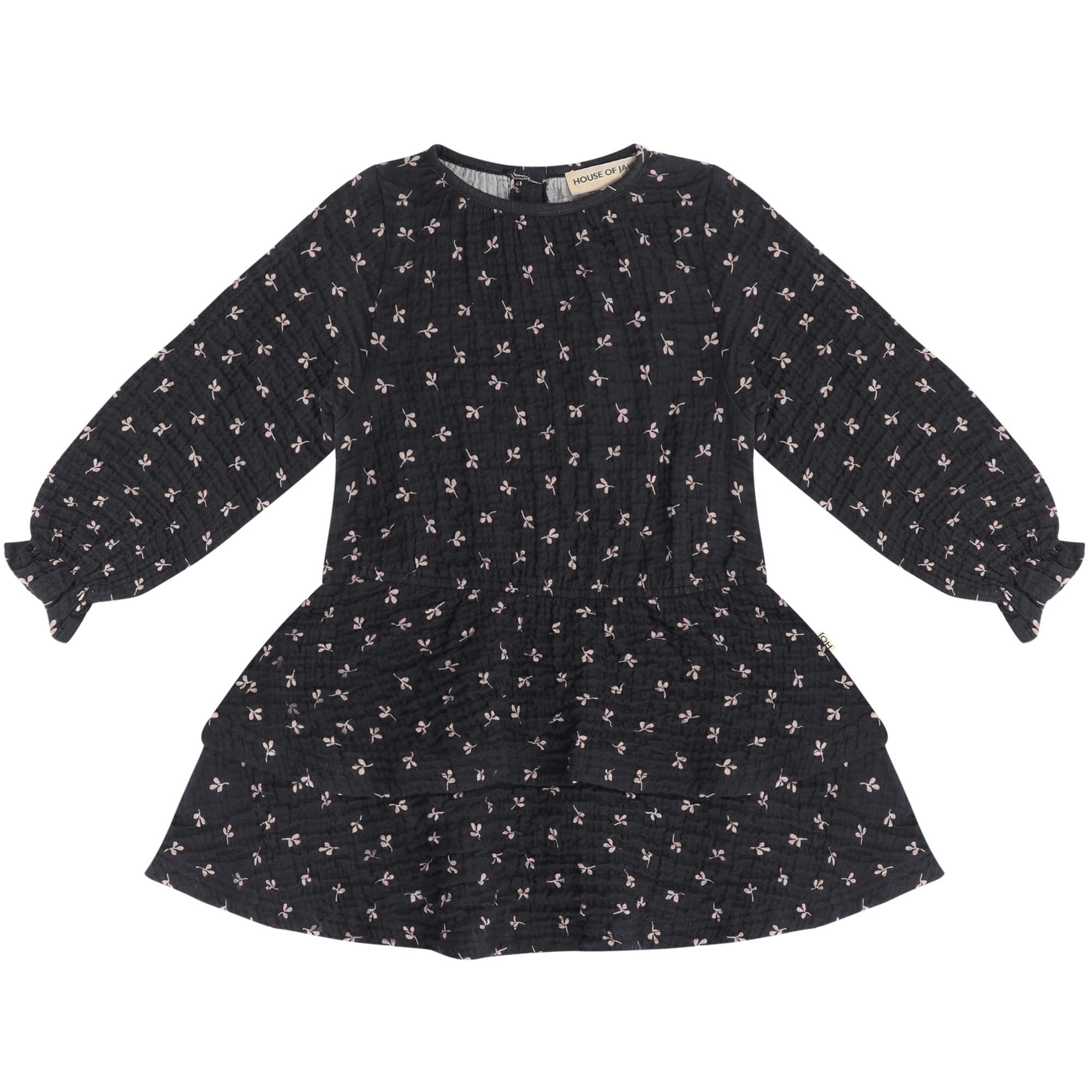 Ruffled Dress (LS) Petal Sapphire (Muslin)