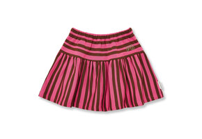Mini Ruffle Skirt | Stripe Pink/Brown