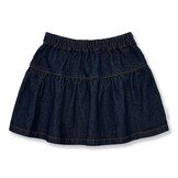 Denim Mini Ruffle Skirt | Dark Blue