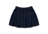 Denim Mini Ruffle Skirt | Dark Blue