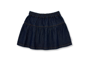 Denim Mini Ruffle Skirt | Dark Blue