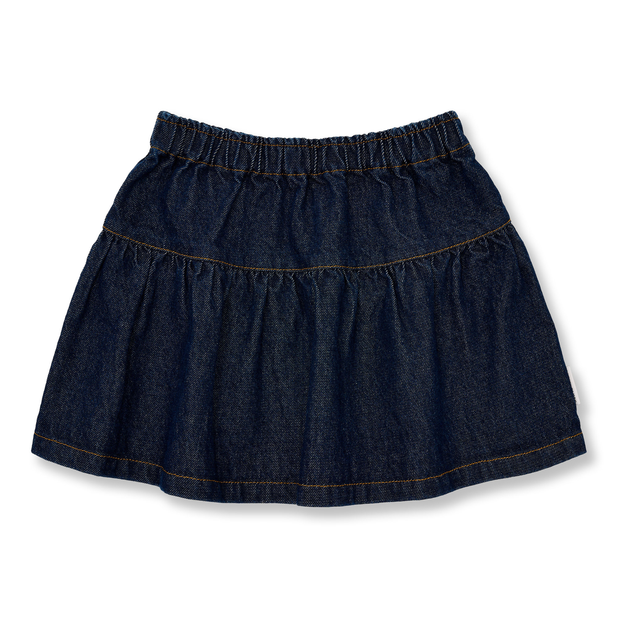 Denim Mini Ruffle Skirt | Dark Blue