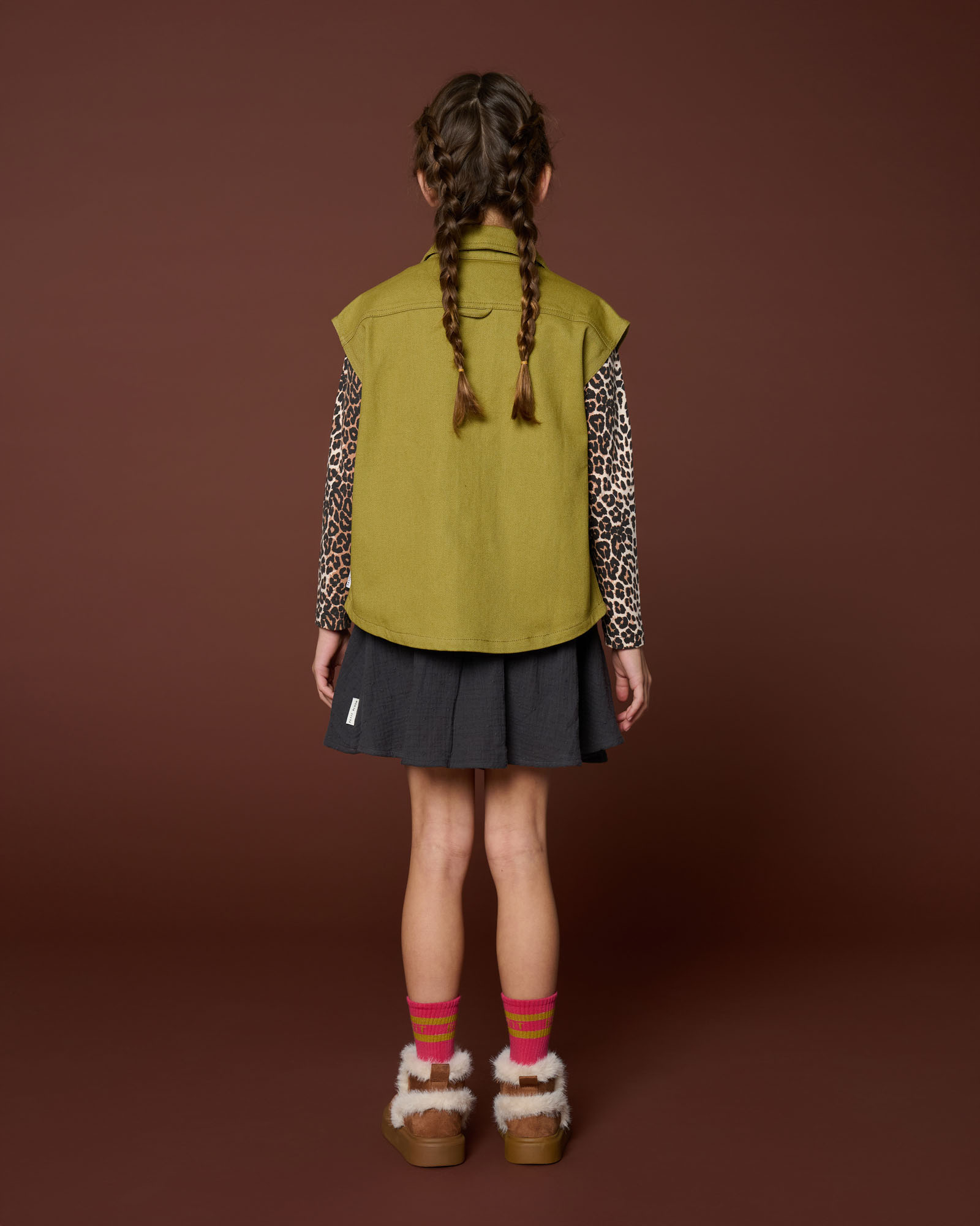 Denim Waistcoat | Khaki