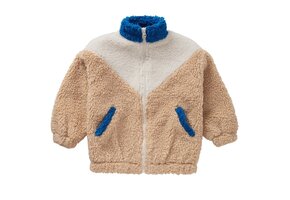 Teddy Jacket Colourblock Blue Sand