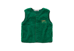 Loose Teddy Gilet Deep Green