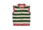 Knitted Vest Stripes  Deep Green