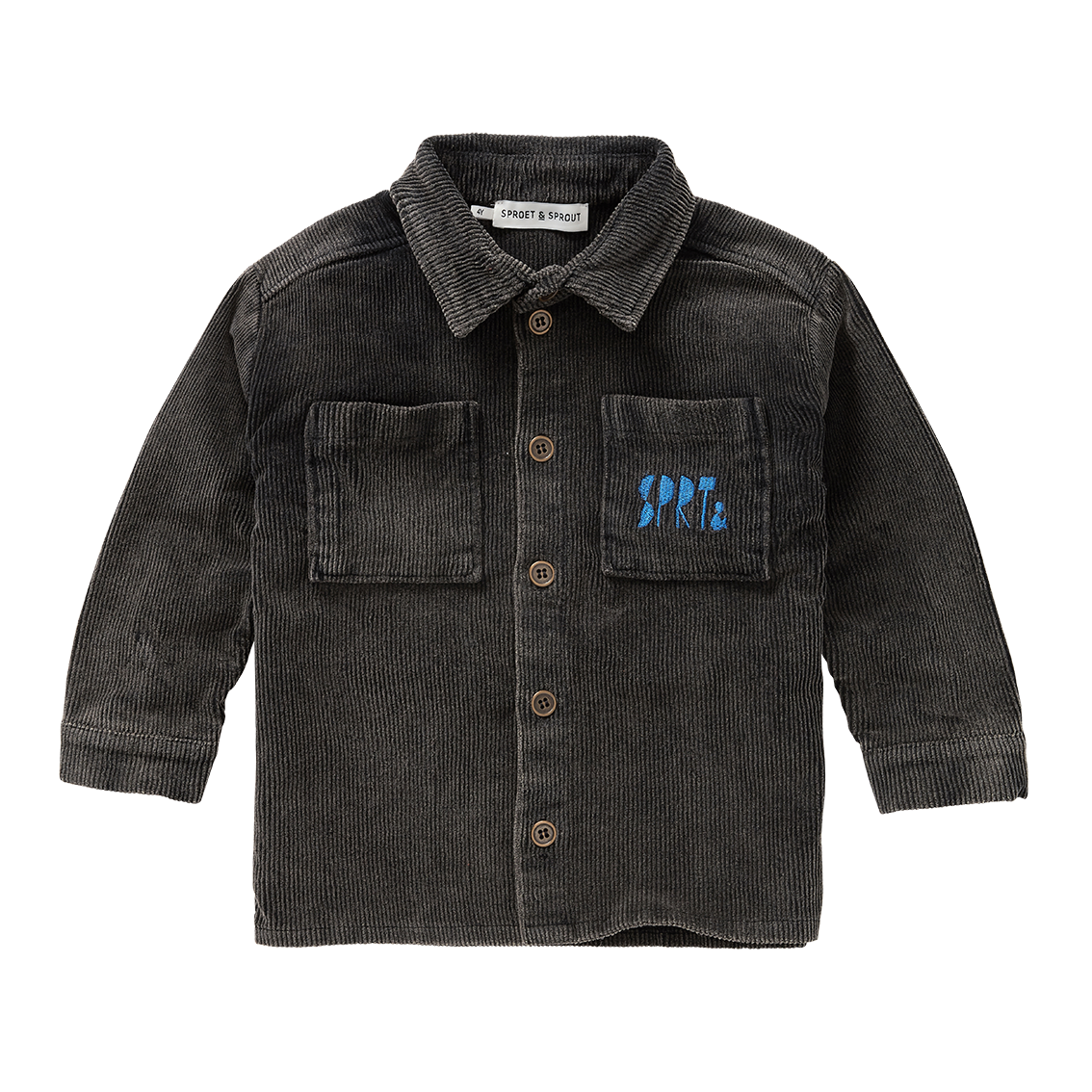 Corduroy Shirt Jacket Washed Black