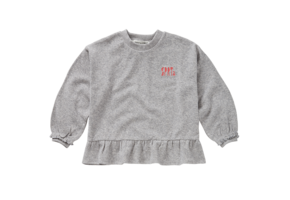 Girls Sweatshirt Ruffle Grey Melee