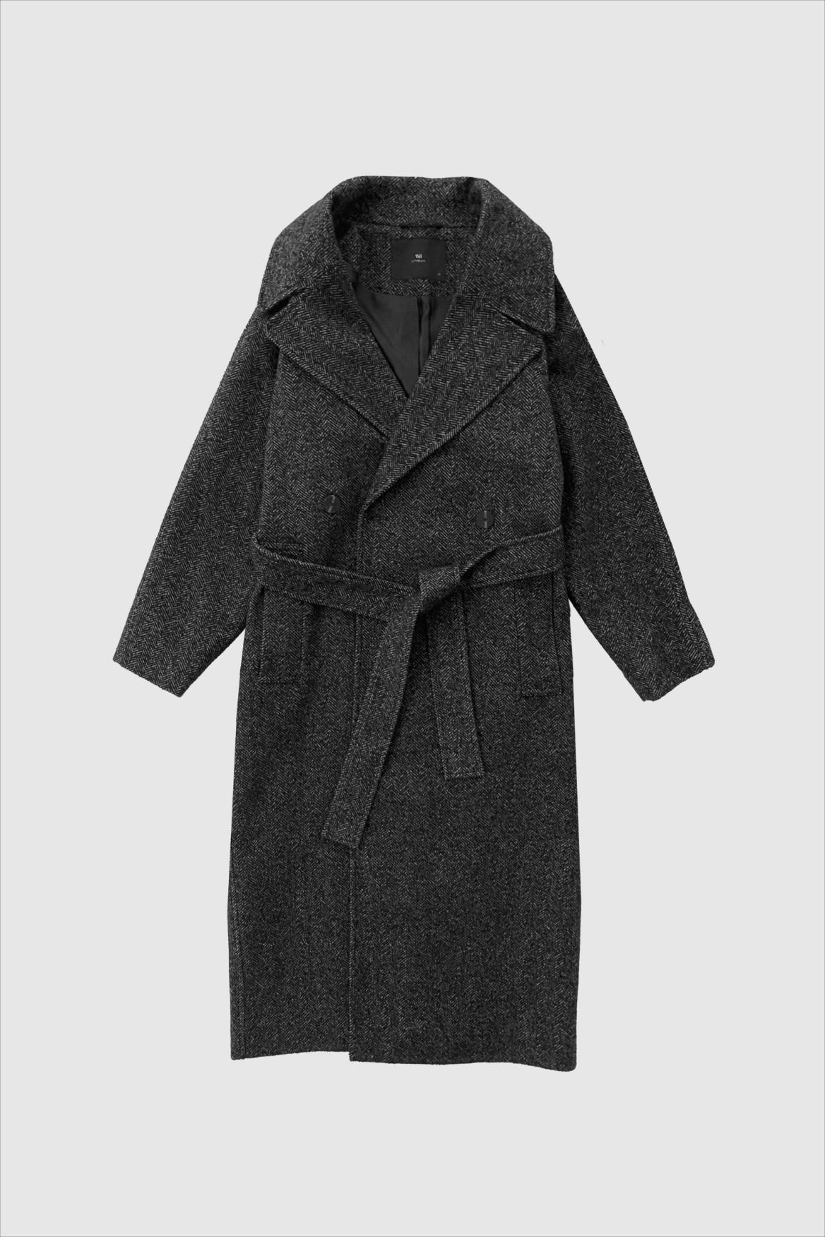 Wb Brooklyn Coat  Herringbone Black