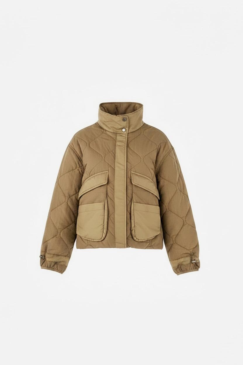 Veda Quilted Jacket Dark Camel