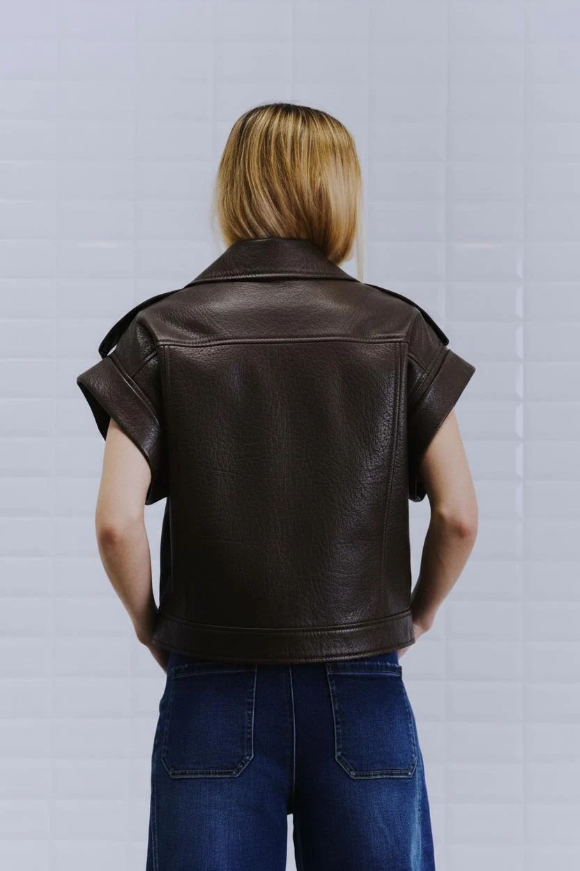 Newbee Vegan Waistcoat Dark Brown
