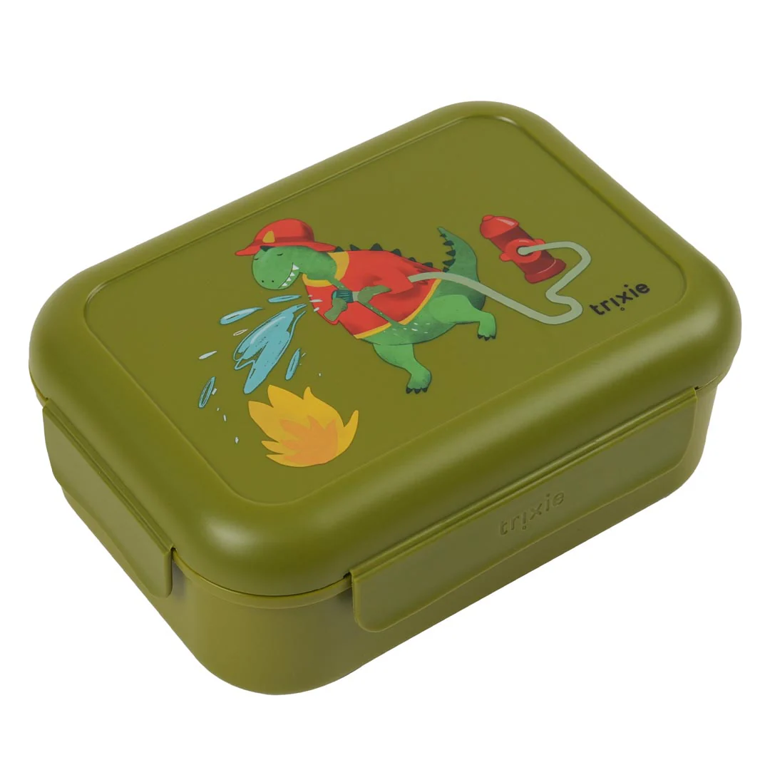 Lunchbox met clips | Fireman Mr. Dino