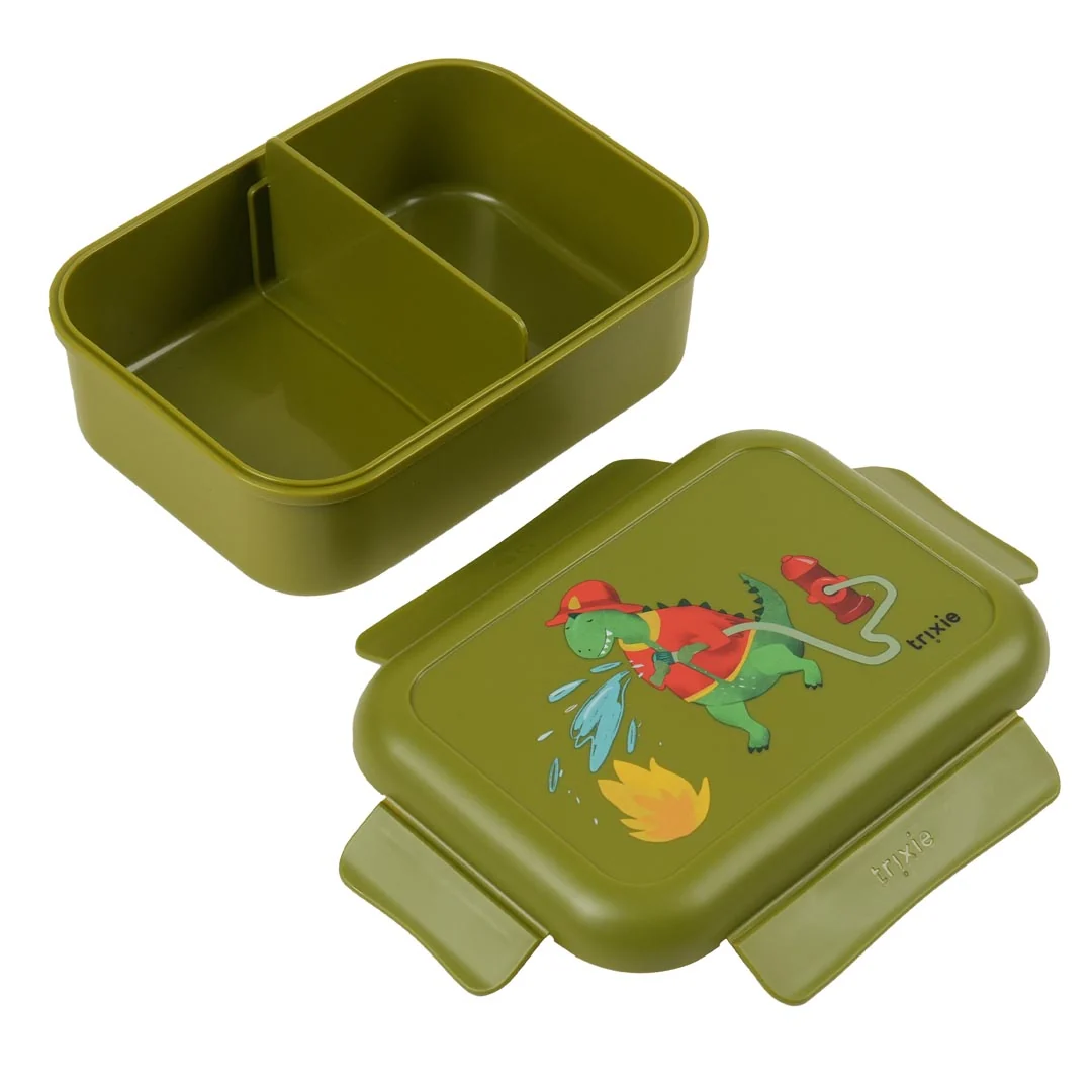 Lunchbox met clips | Fireman Mr. Dino
