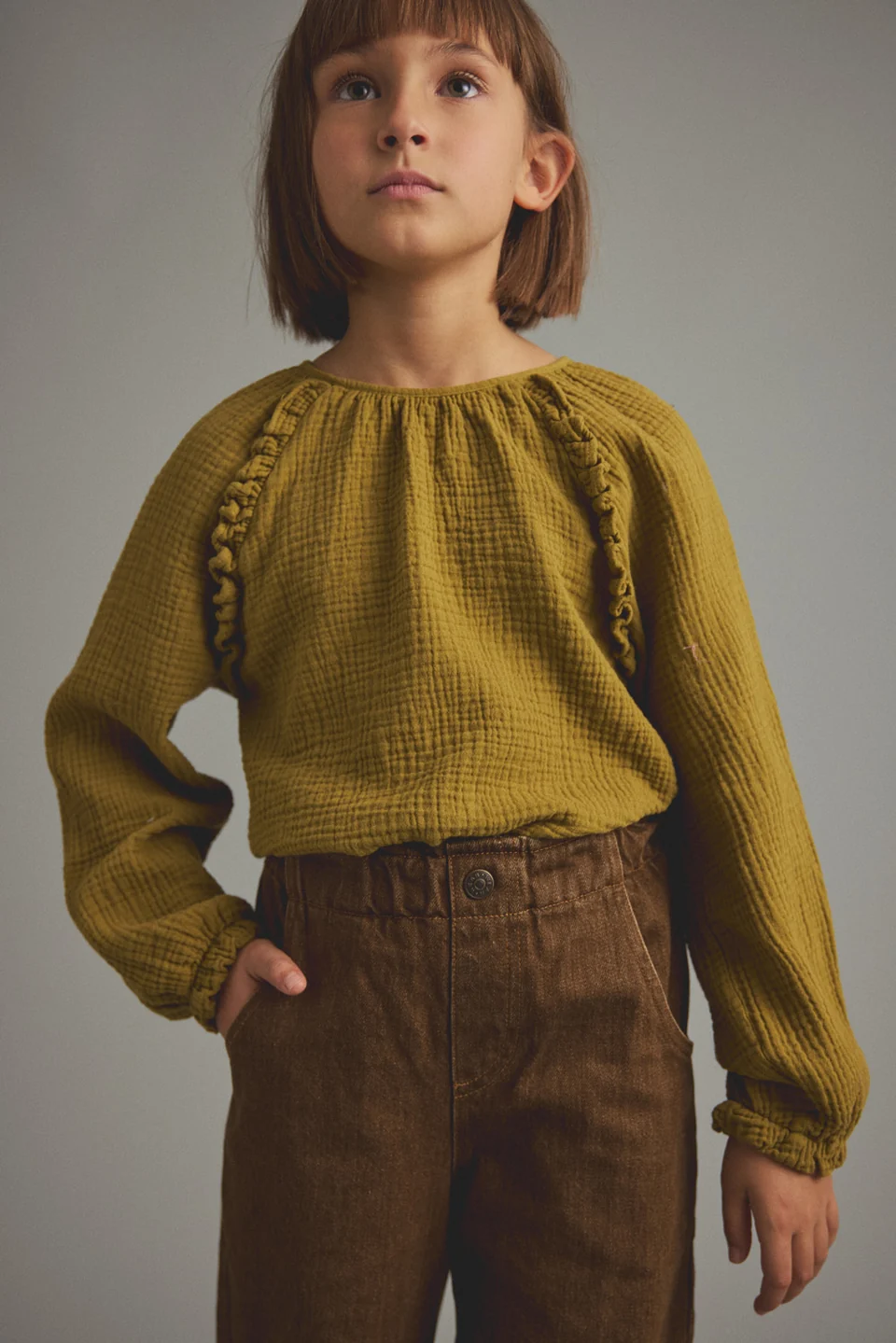 Blouse Anisa  Textured Soft Cotton Blouse Green