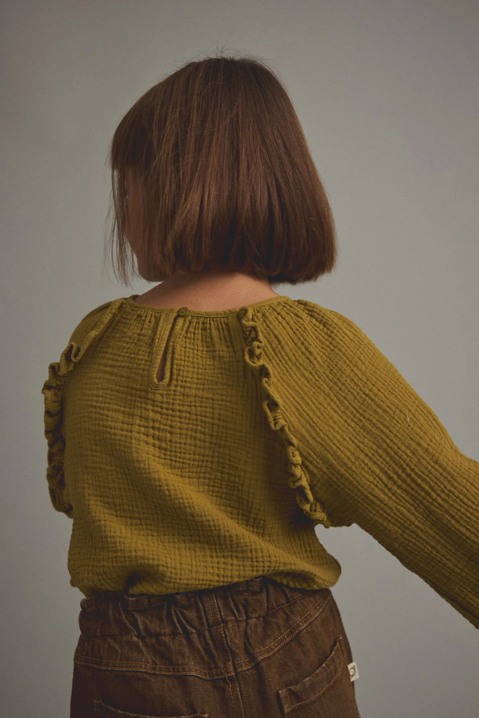Blouse Anisa  Textured Soft Cotton Blouse Green