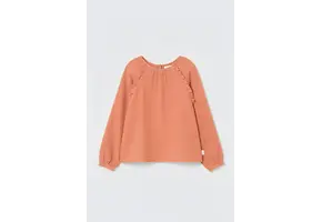 Blouse Anisa Textured Soft Cotton Blouse Pink Siena