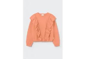 Bianca Sweatshirt Elastic Fleece Ruffle Sweatshirt Pink Siena