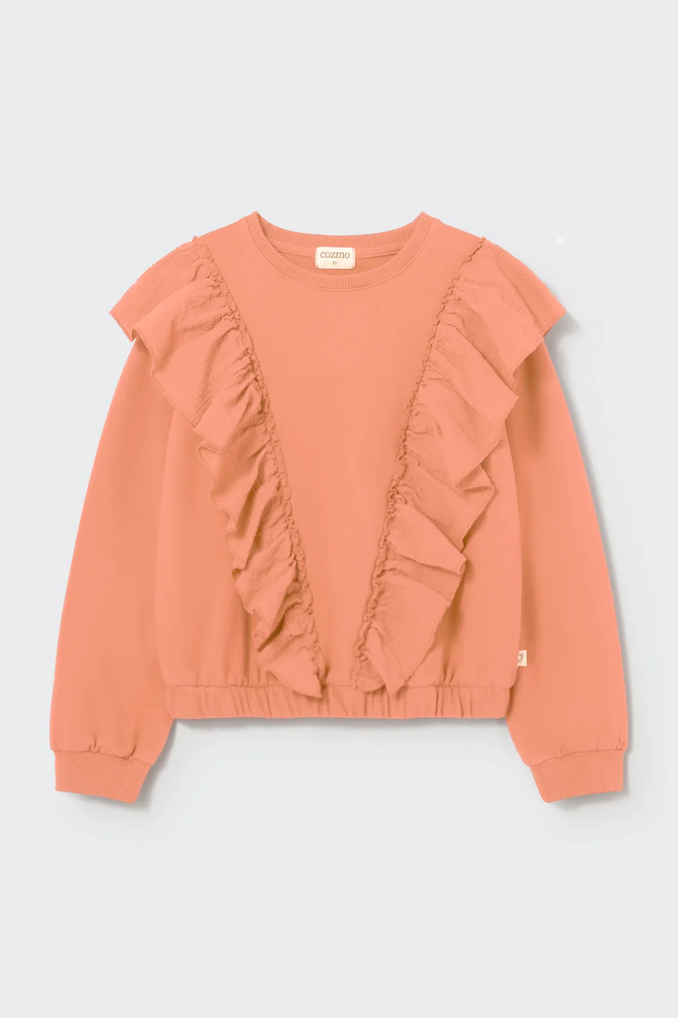 Bianca Sweatshirt Elastic Fleece Ruffle Sweatshirt Pink Siena
