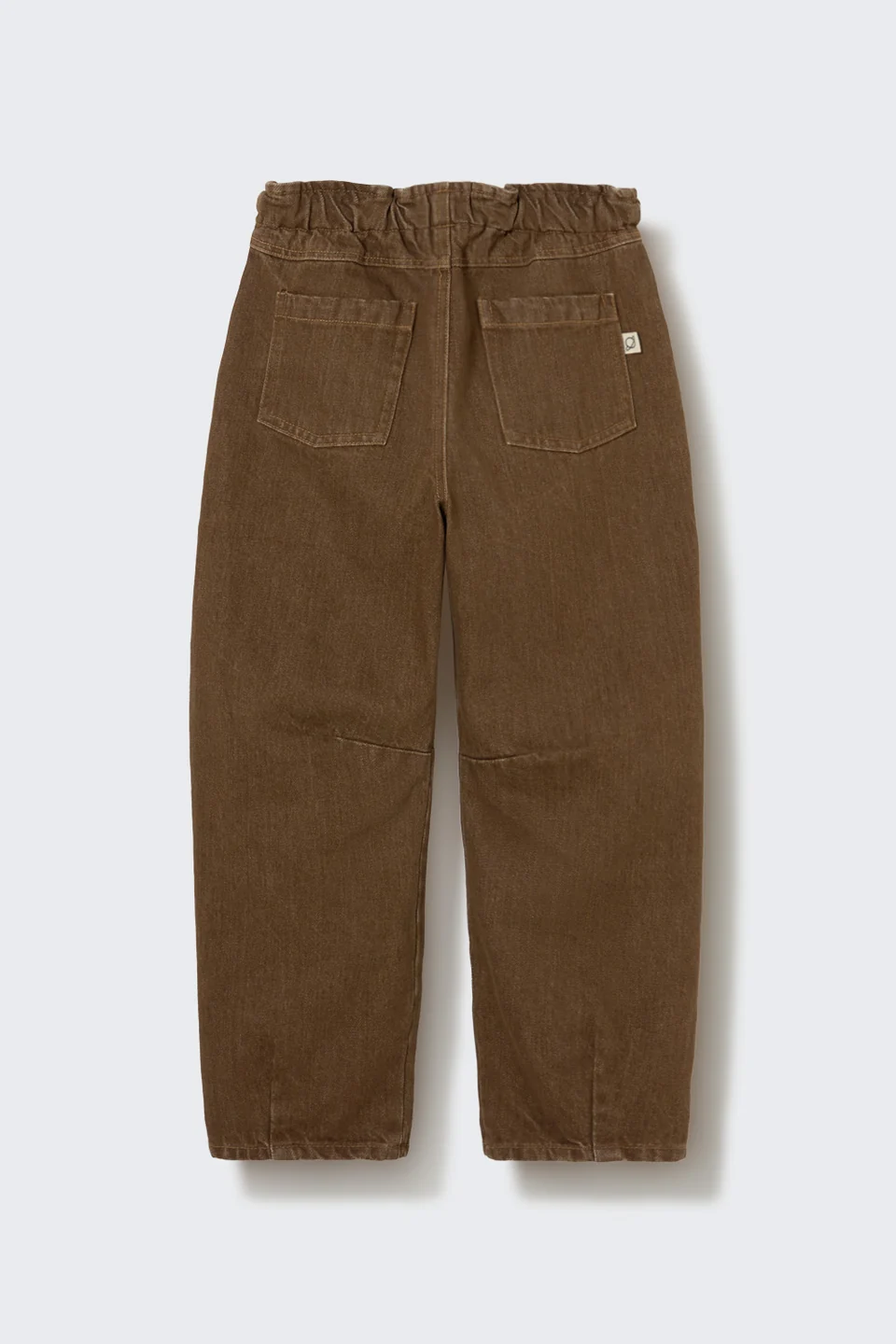 Pants Atenas Washed Color Denim Paperbag Pants Brown