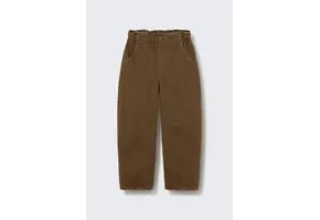 Pants Atenas Washed Color Denim Paperbag Pants Brown