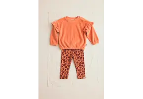 Baby Fleece Legging Brushed animal Print Pink Siena