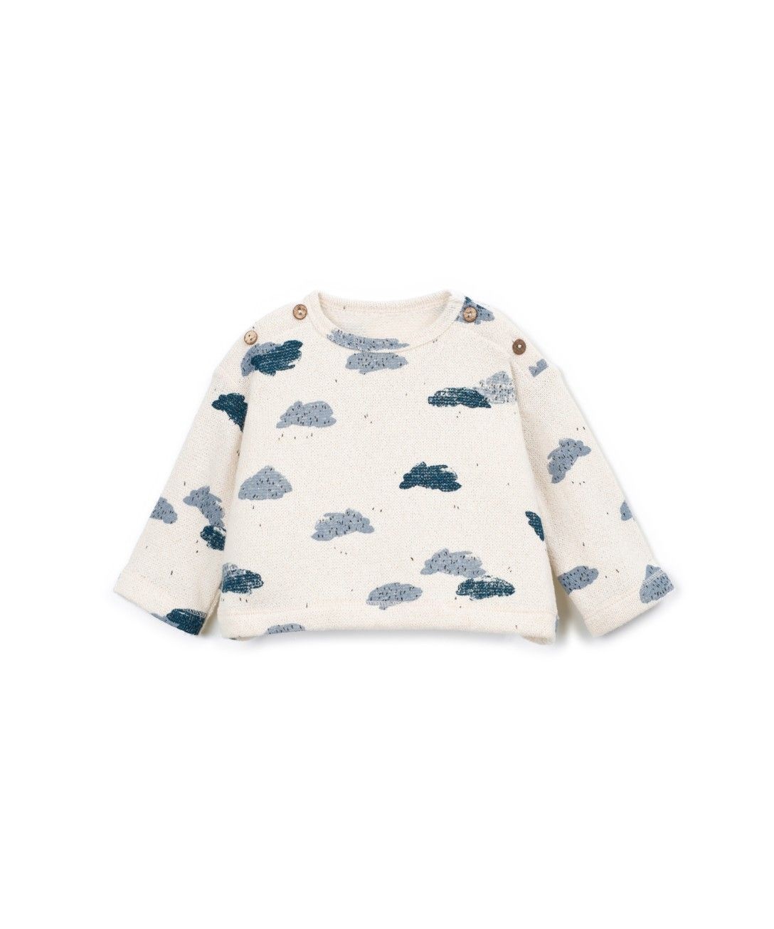 Printed Jersey Sweater Clouds Detail