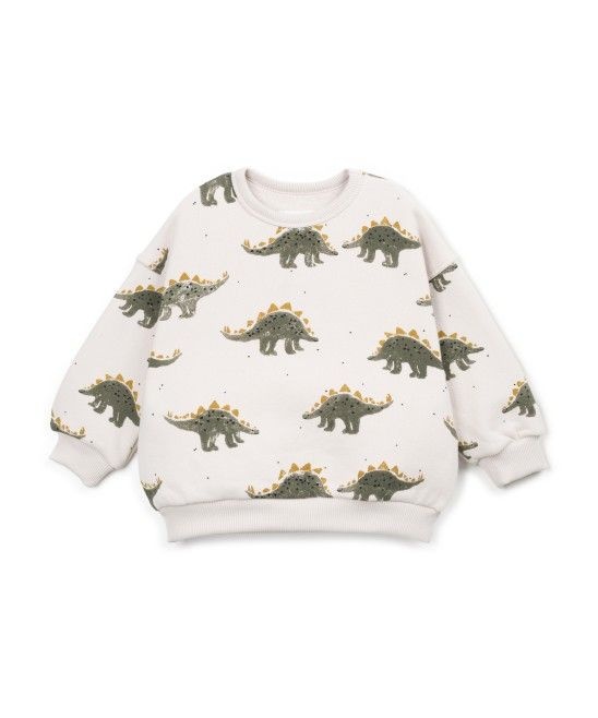 Printed Fleece Sweater Dino