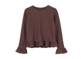 Bibi Top  Ribbed Chocolate