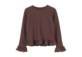 Bibi Top  Ribbed Chocolate