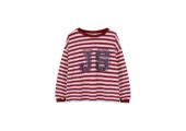 JS Longsleeve  Burgundy/Cream Stripe