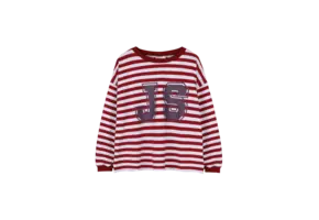 JS Longsleeve  Burgundy/Cream Stripe