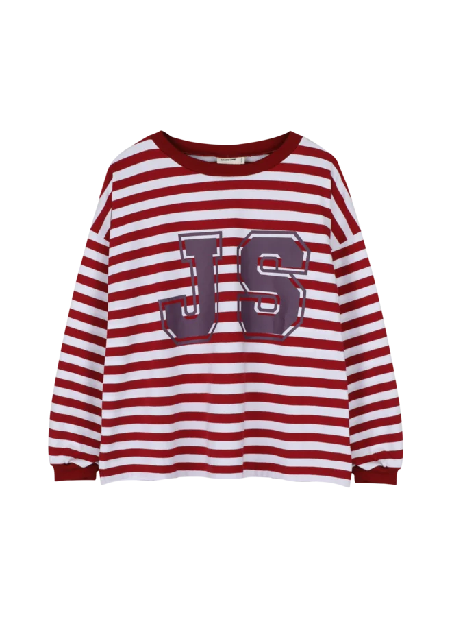 JS Longsleeve  Burgundy/Cream Stripe