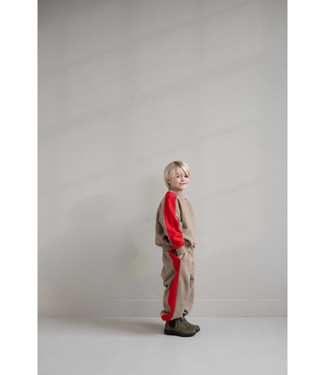 Sammy Sweater Beige Melange Red