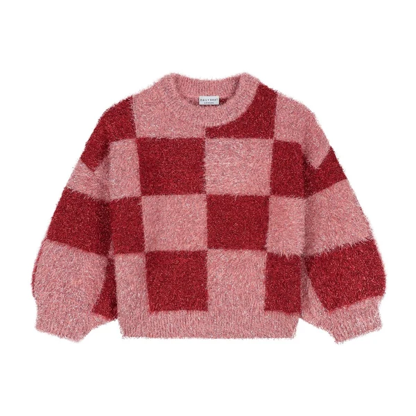 Glitter Blocked Red Sweater