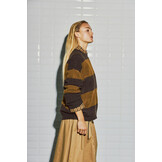 Wbliza Ls Stripe Pullover Brown Camel