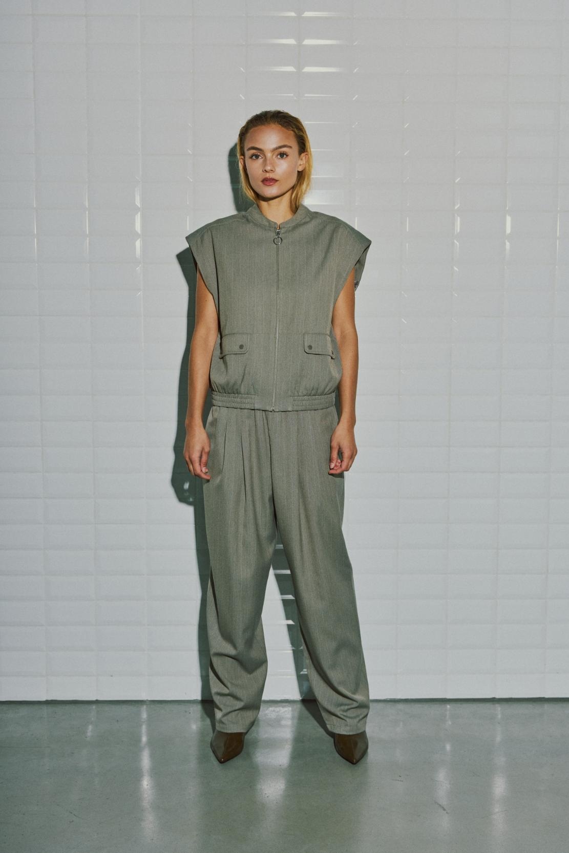 Wblanna Stripe Pull Up Pant Ligth Falcon Pinstripe