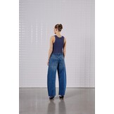 Wblepeyton Mw Barrel Leg Jeans Midnight Blue Denim
