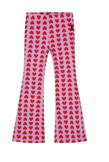 HEART FLARED PINK PANTS