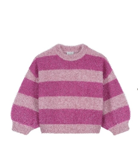 PINK GLITTER STRIPE SWEATER