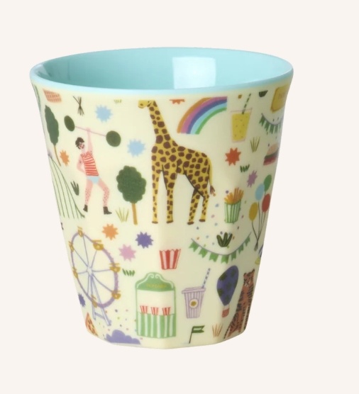 Melamine Cups with Mint Fun Fair Prints - Small - per stuk - 160 ml