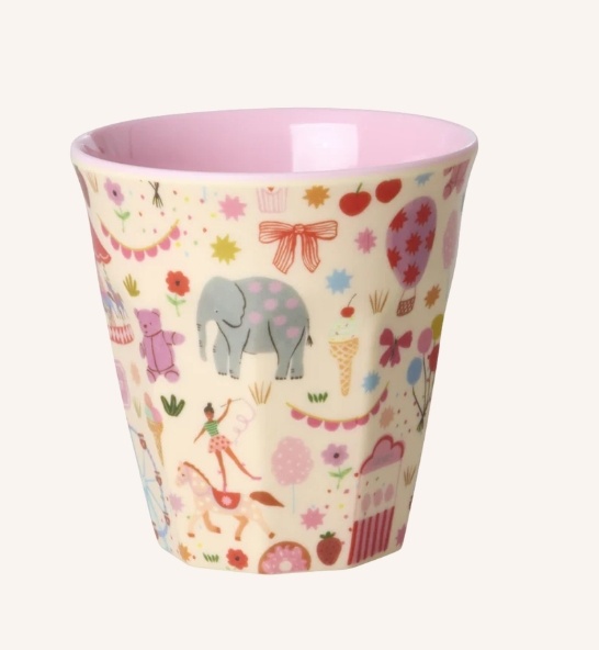 Melamine Cups with Pink Fun Fair Prints - Small - per stuk - 160 ml