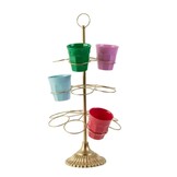 Hand Painted Metal 18 pcs. Cup Holder in Gold