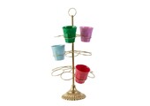 Hand Painted Metal 18 pcs. Cup Holder in Gold