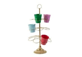 Hand Painted Metal 18 pcs. Cup Holder in Gold