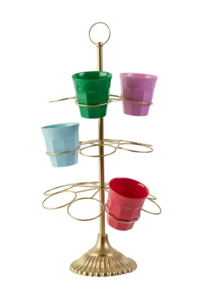 Hand Painted Metal 18 pcs. Cup Holder in Gold