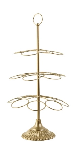 Hand Painted Metal 18 pcs. Cup Holder in Gold
