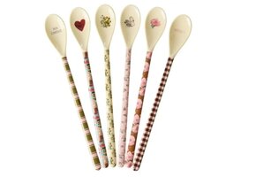 Melamine Latte Spoon in 6 Asst. Bon Vivant Prints - Single