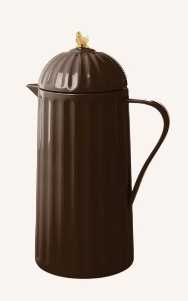 Thermo in Dark Brown with Gold Bird on Lid - 1 L