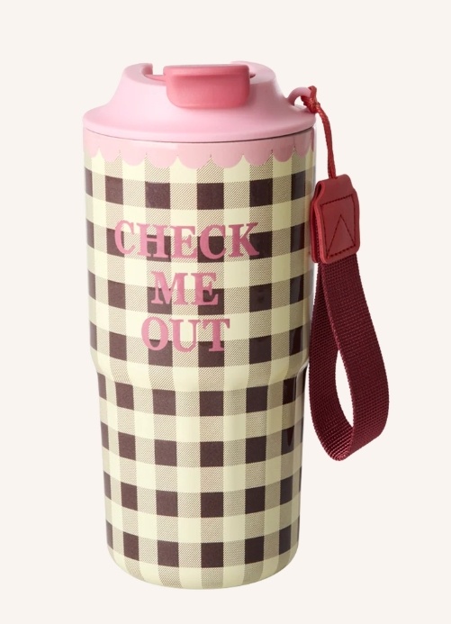 Stainless Steel Thermo Cup with Check Me Out Print - Large - 550 ml